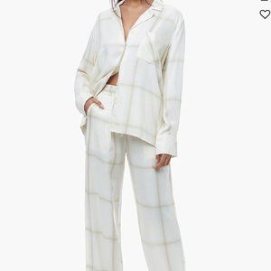 NWT WeWoreWhat Flannel Button Up Oversized Plaid Set